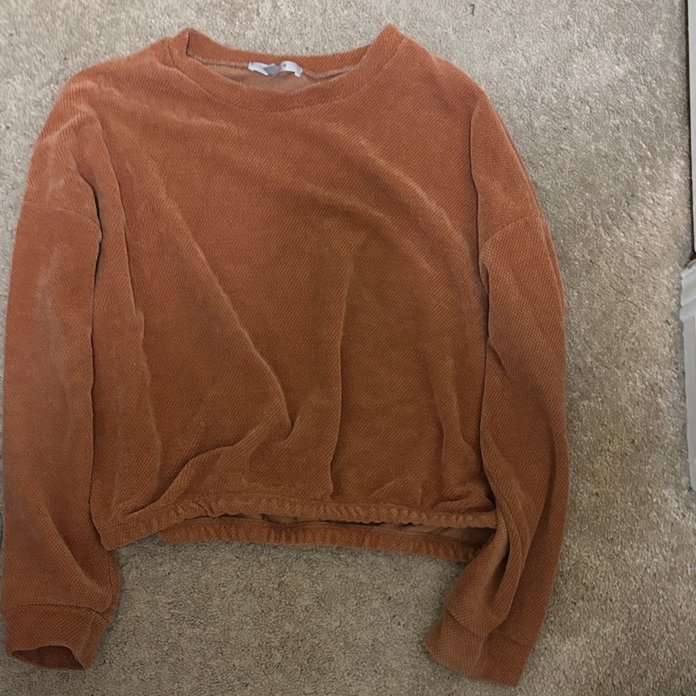 Gaze Warm Orange Corduroy Top